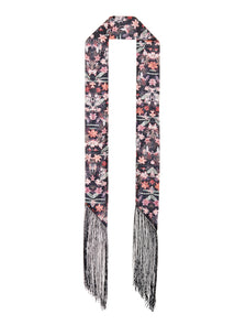 Heidi Tassel Skinny Scarf Floral Print_mannequin