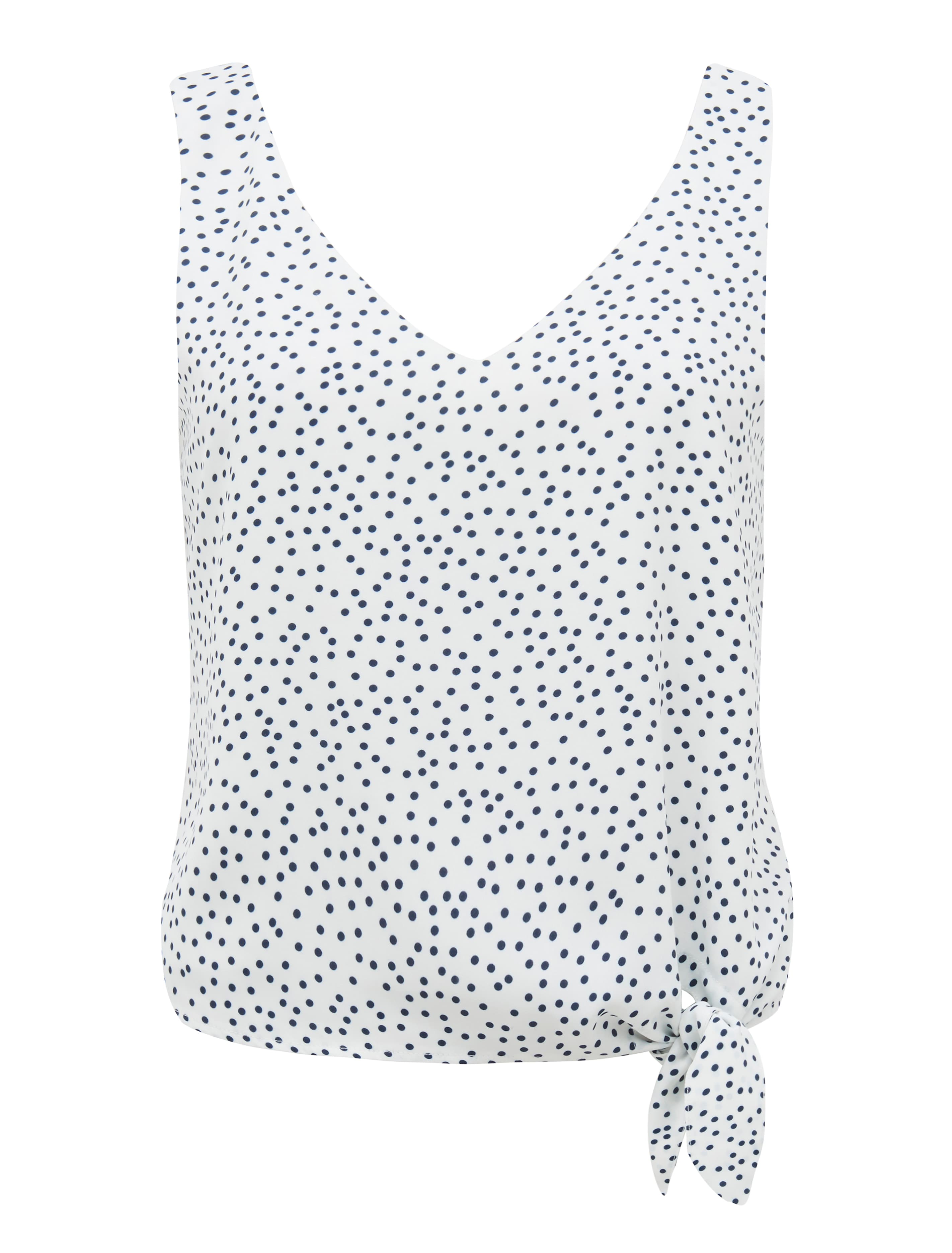 Milly Side Tie Tank Navy Spot_mannequin