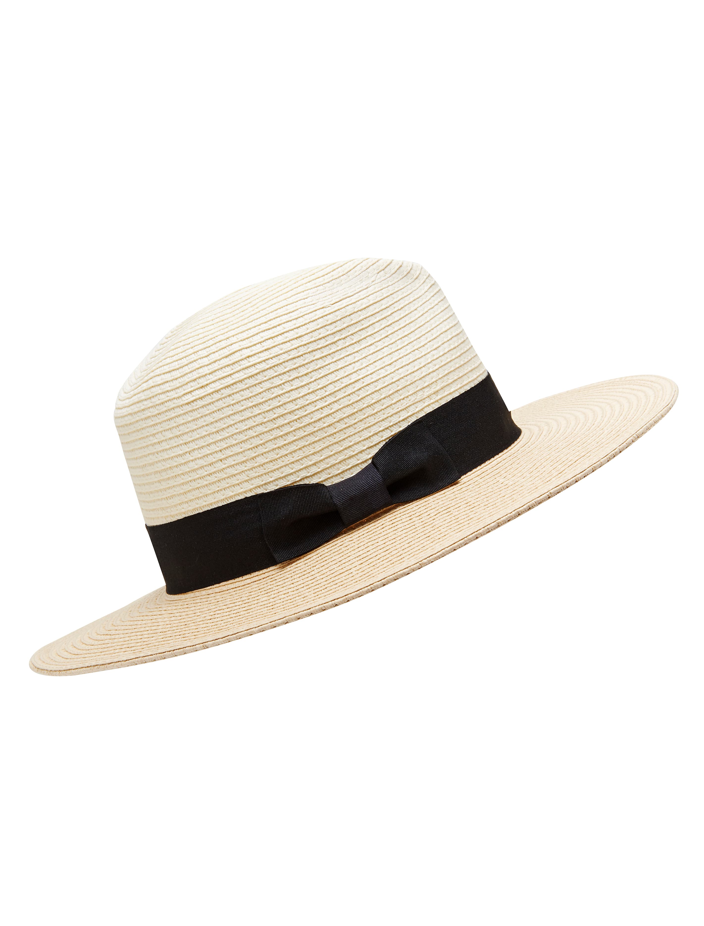 Talia Fedora Straw Hat Natural Black_mannequin