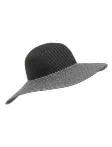 Jaya Mono Straw Floppy Hat Black & White_mannequin