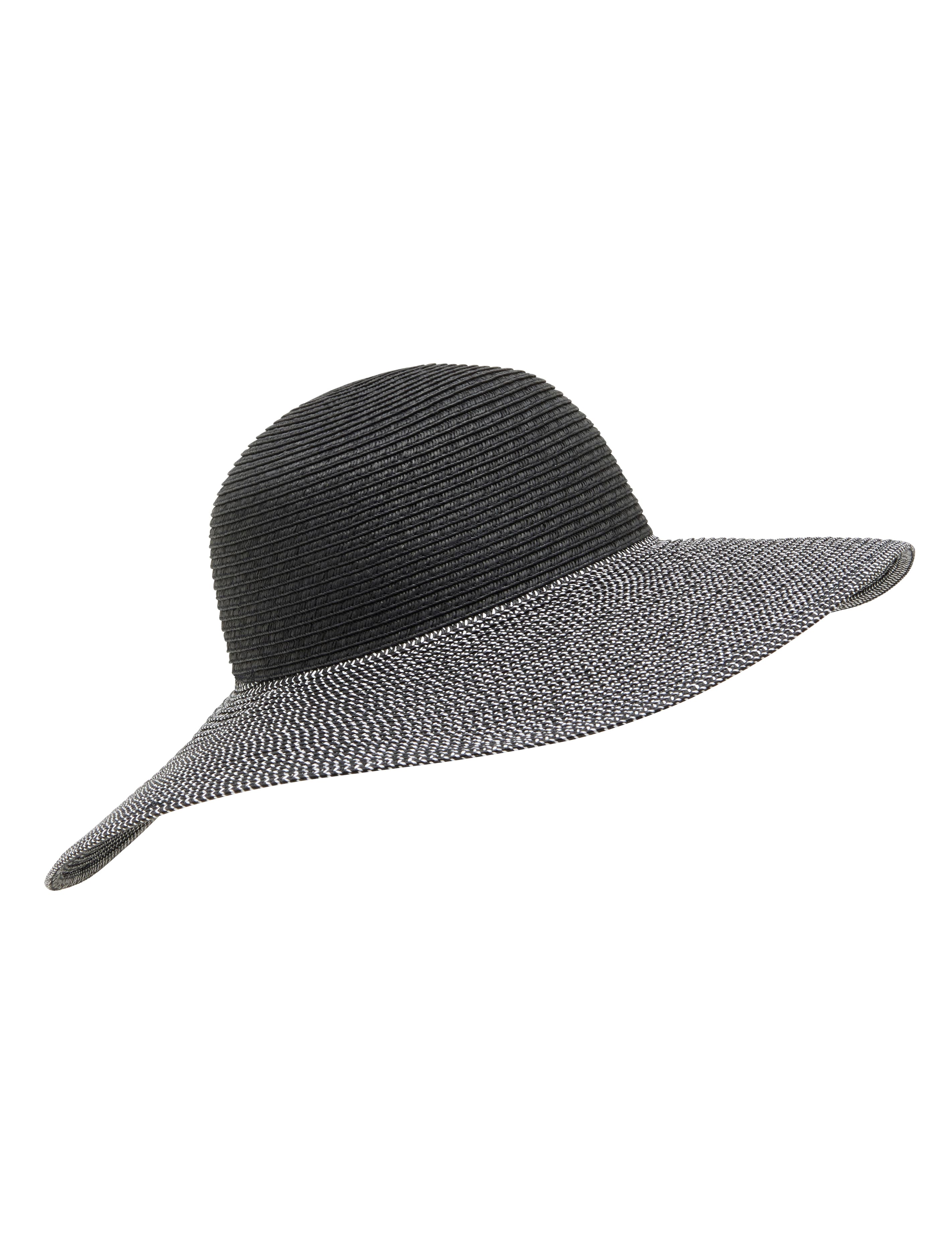 Jaya Mono Straw Floppy Hat Black & White_mannequin