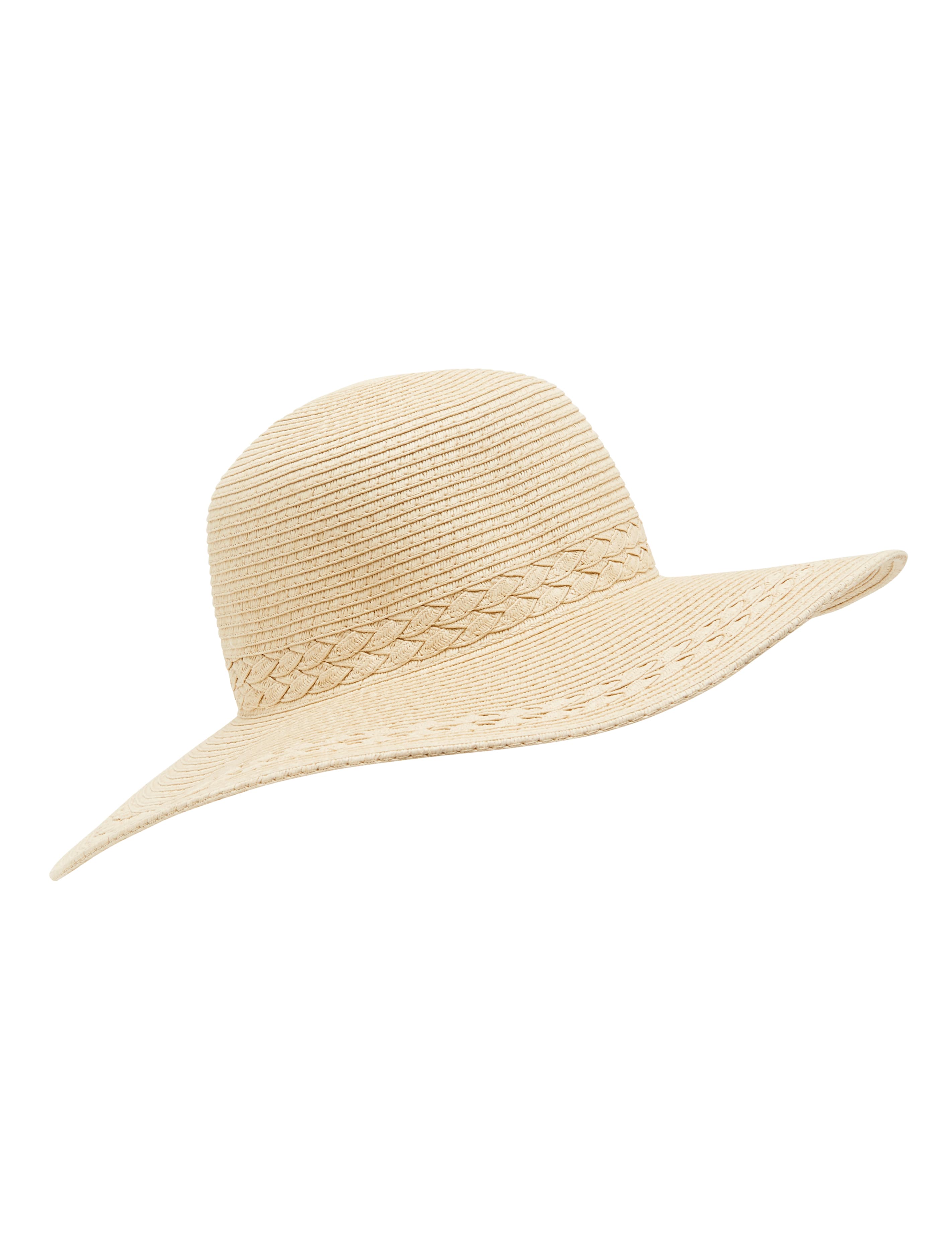 Danielle Braided Mid Brim Hat Natural_mannequin