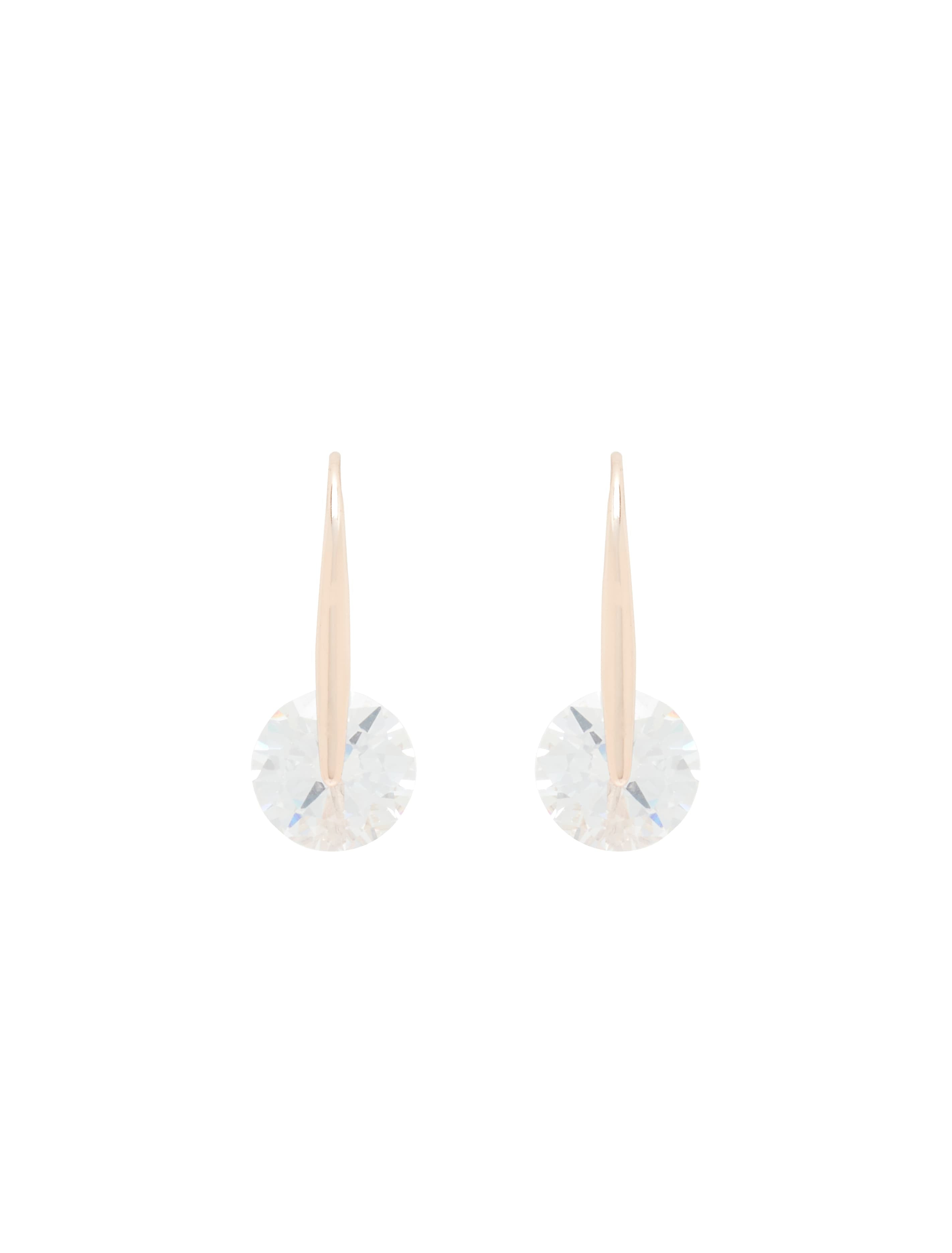 Alison Floating Cubic Zirconia Drop Earrings Rose Gold_mannequin