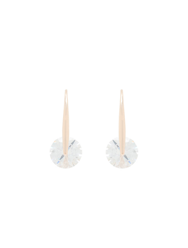 Alison Floating Cubic Zirconia Drop Earrings Rose Gold_mannequin