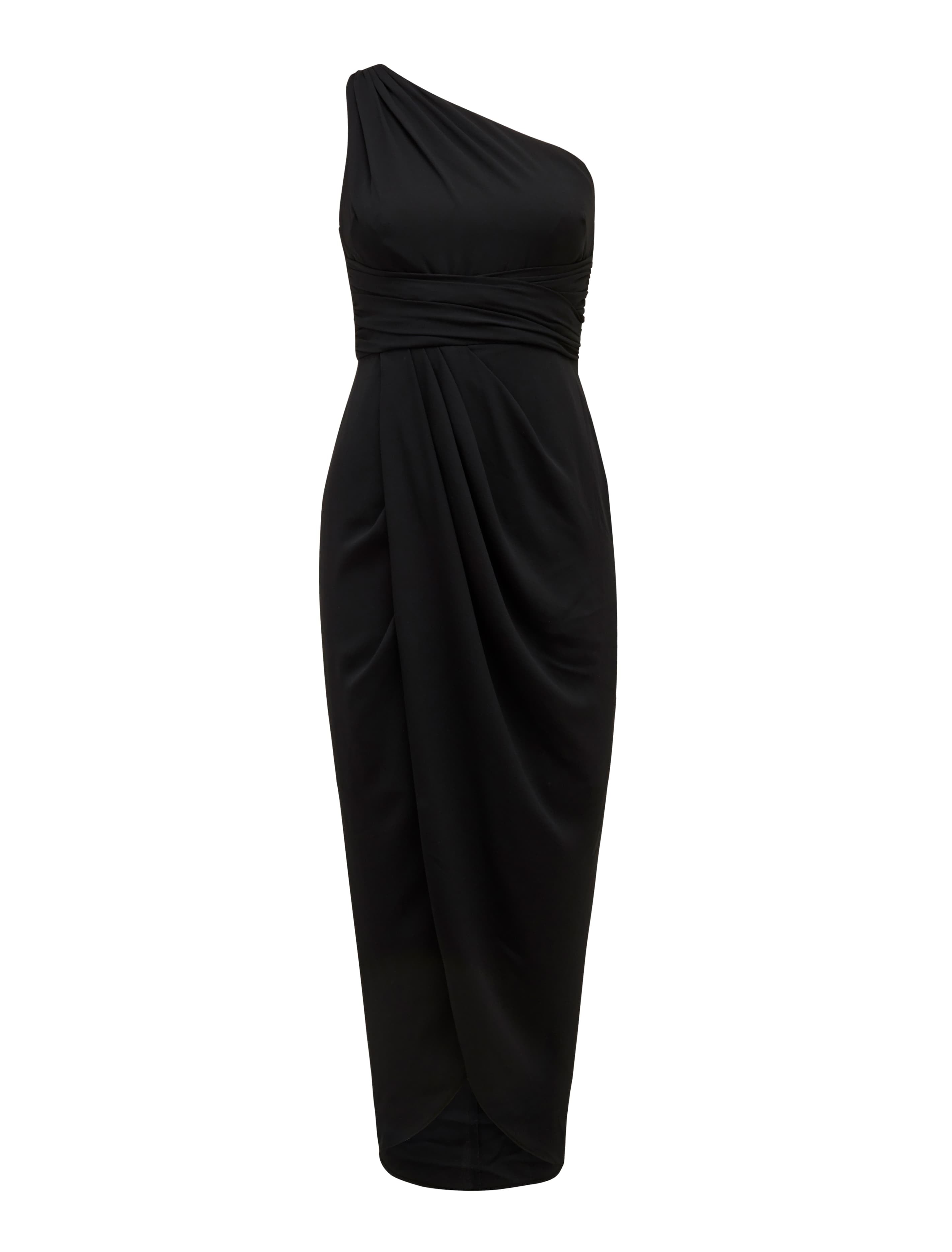 Mandy One-Shoulder Drape Maxi Dress Black_mannequin