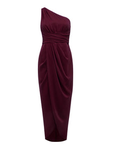 Mandy One-Shoulder Drape Maxi Red Shiraz_mannequin
