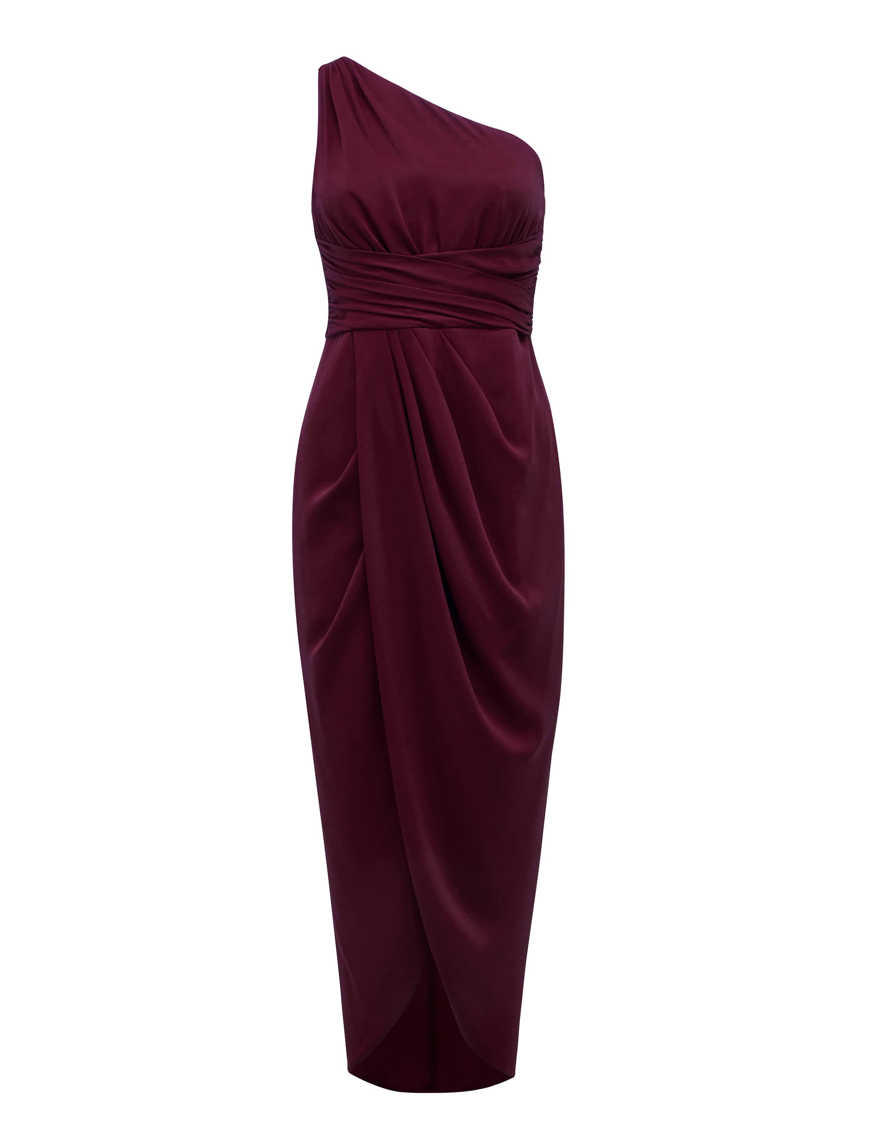 Mandy One-Shoulder Drape Maxi Red Shiraz_mannequin