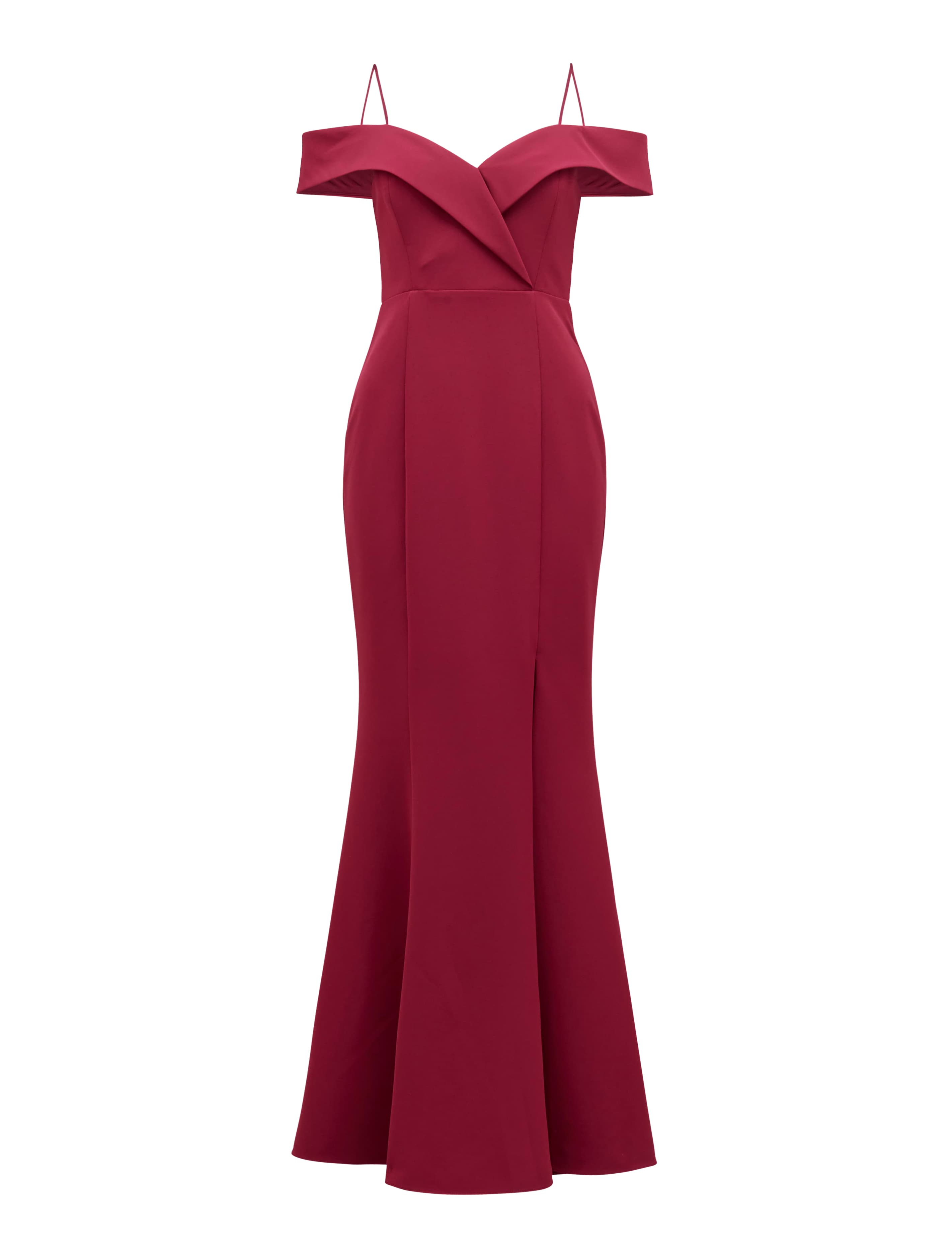 Sara Off-Shoulder Gown AU Red Plum_mannequin