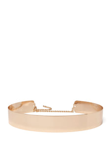 Macy Metal Plate Belt Gold_mannequin
