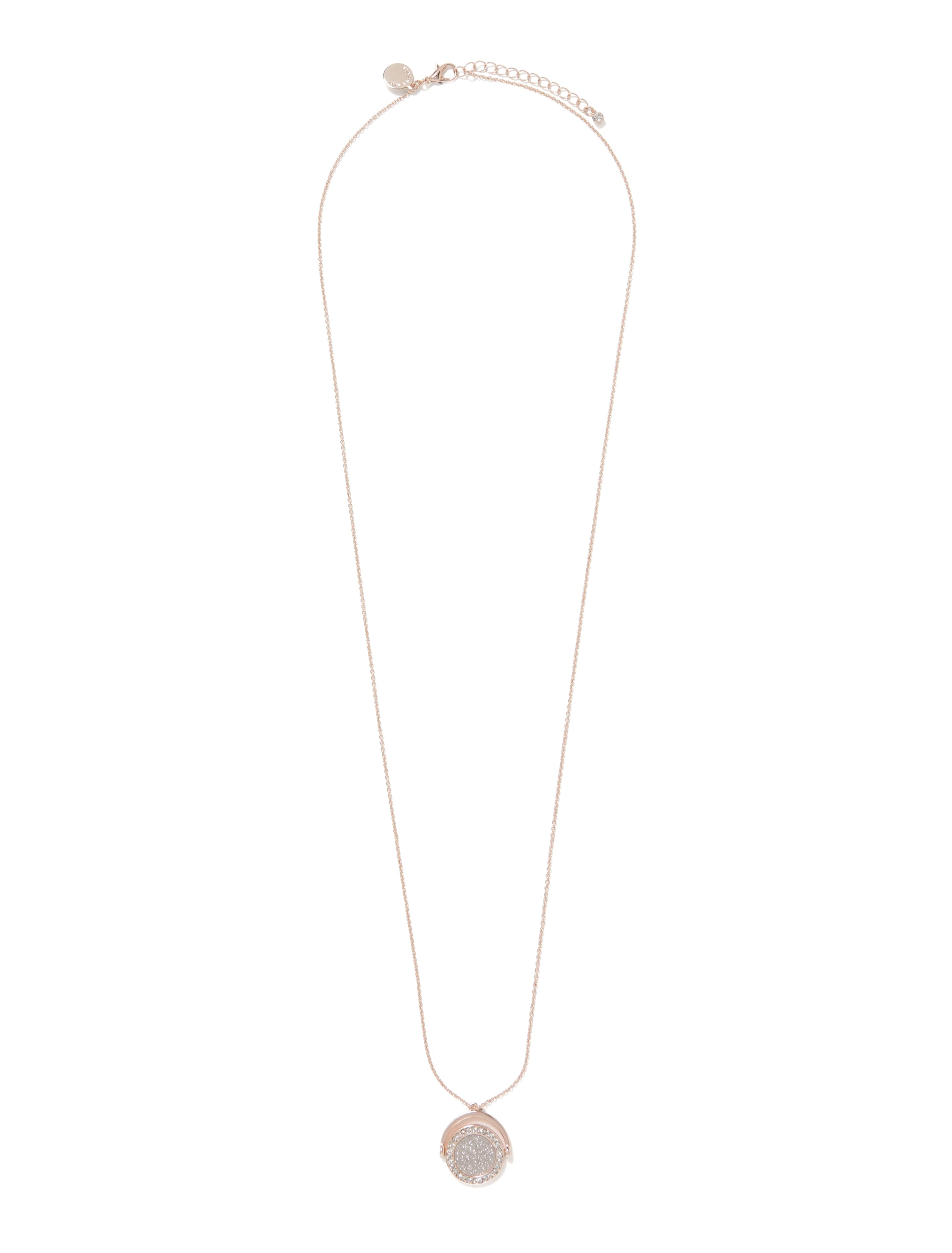 Cherie Spinning Pendant Necklace Rose Gold_mannequin