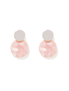Elora Resin Stud Earrings Rose_mannequin
