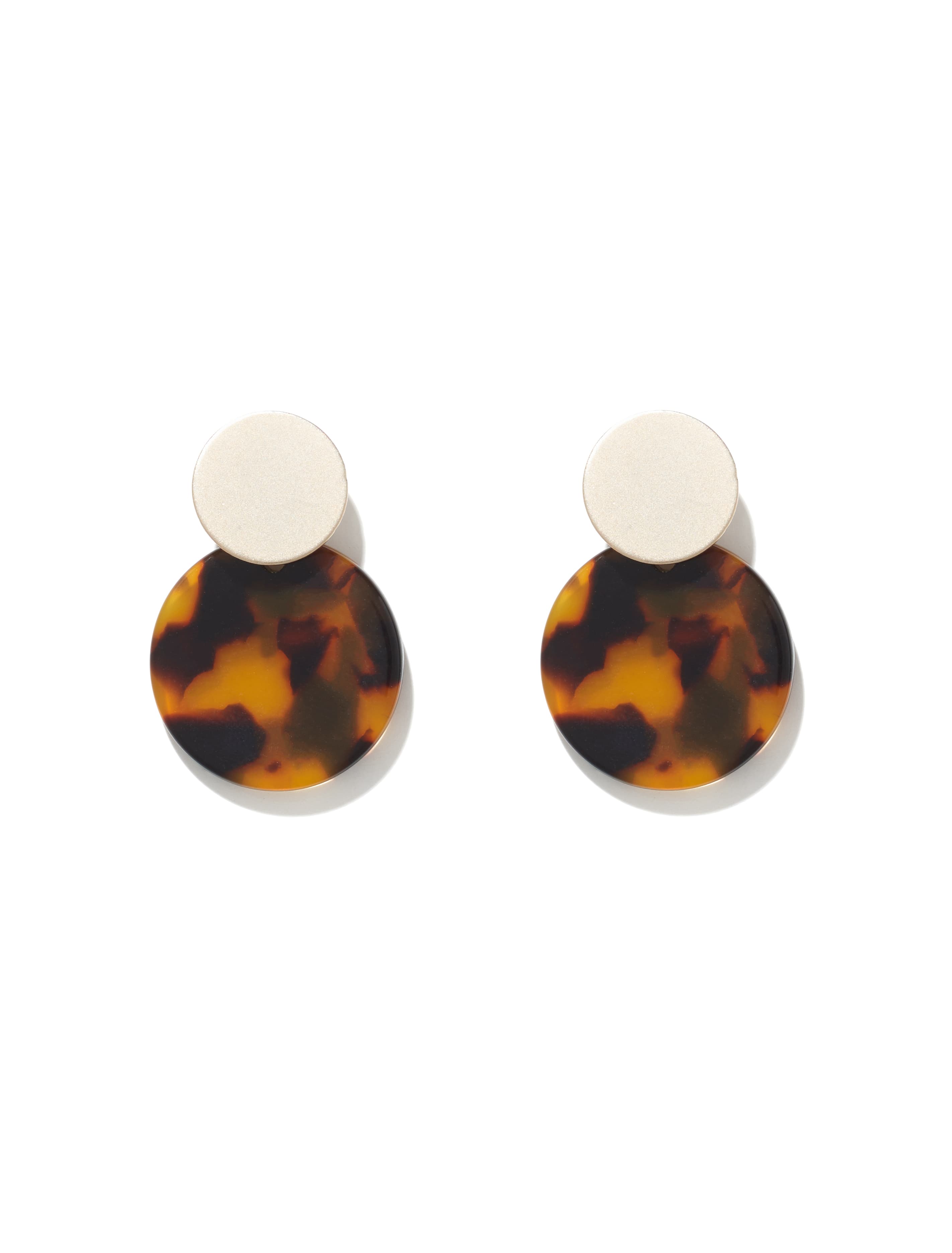 Elora Resin Stud Earrings Gold & Tort_mannequin