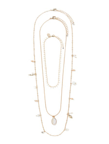 Venice Three-Pack Shell Layered Necklaces Ivory_mannequin