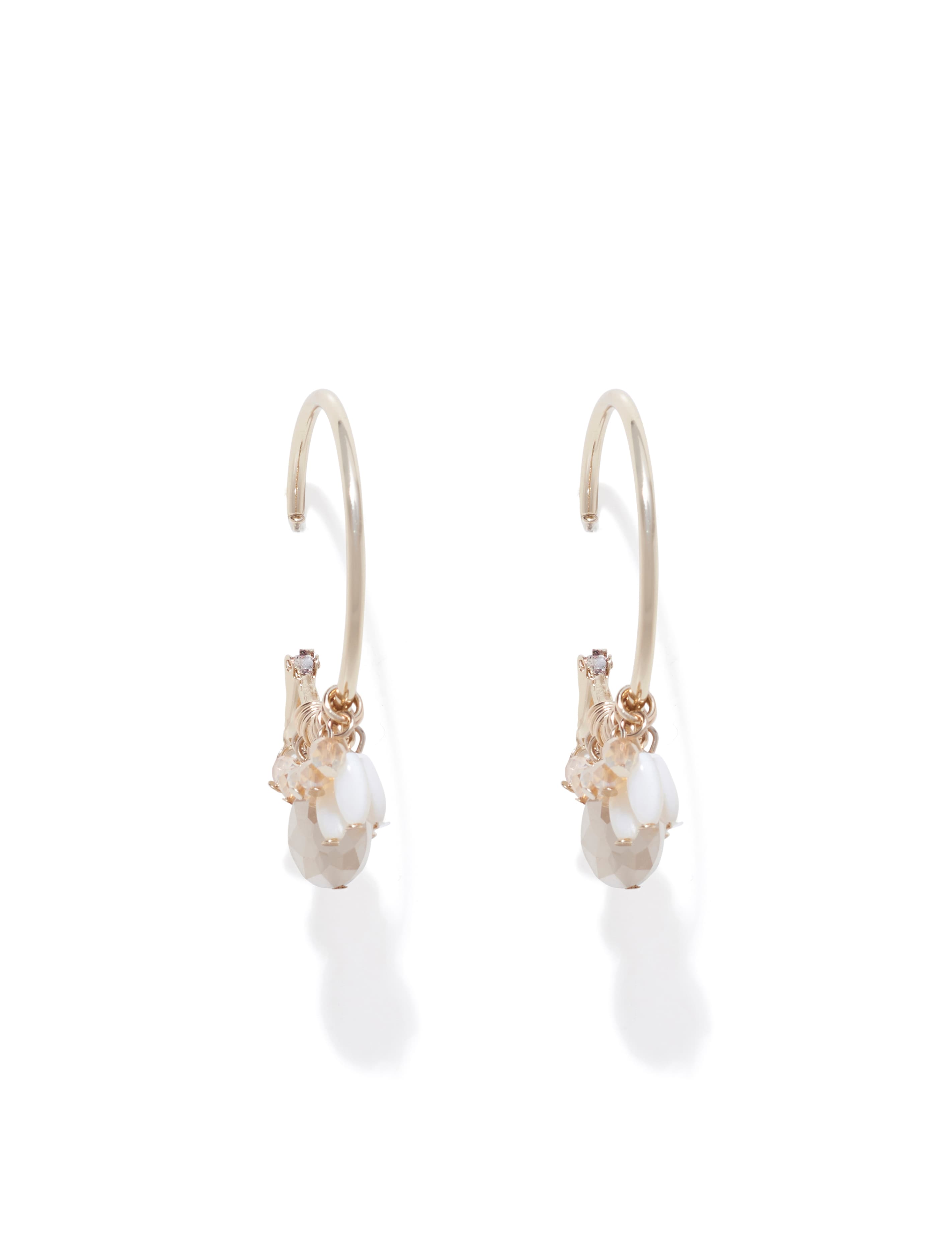 Calli Mixed Bead Adorned Hoop Earrings Ivory_mannequin