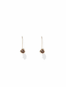 Orchid Metal Rose Thread Earrings Gold_mannequin