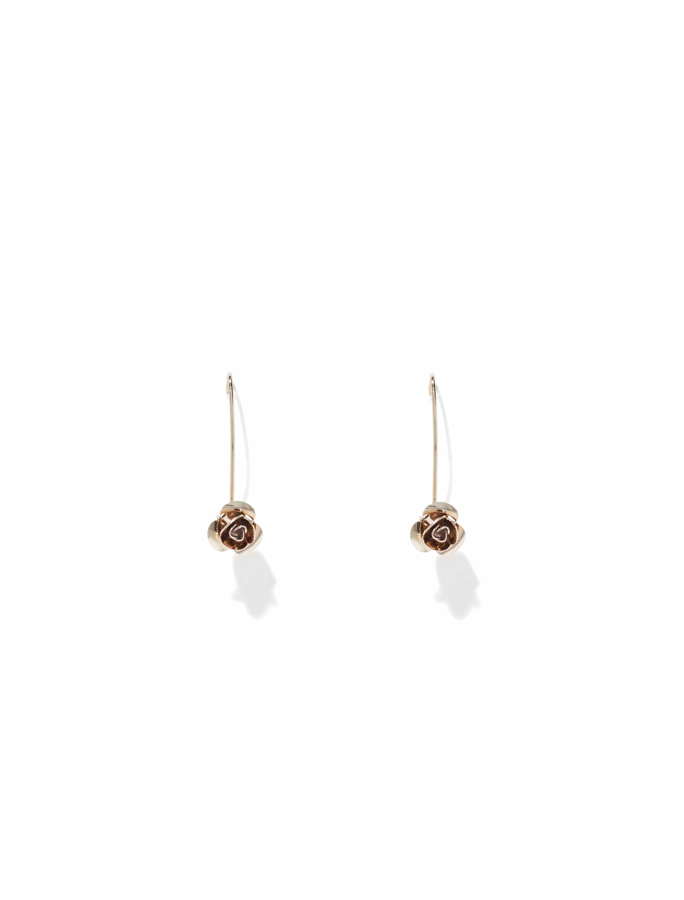 Orchid Metal Rose Thread Earrings Gold_mannequin