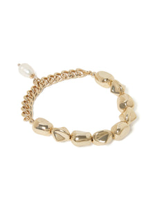 Roni Stretch Chain Pearl Bracelet Gold & Pearl_mannequin