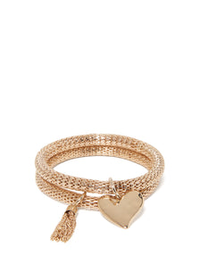 Haven Heart and Tassel Bracelets Gold_mannequin