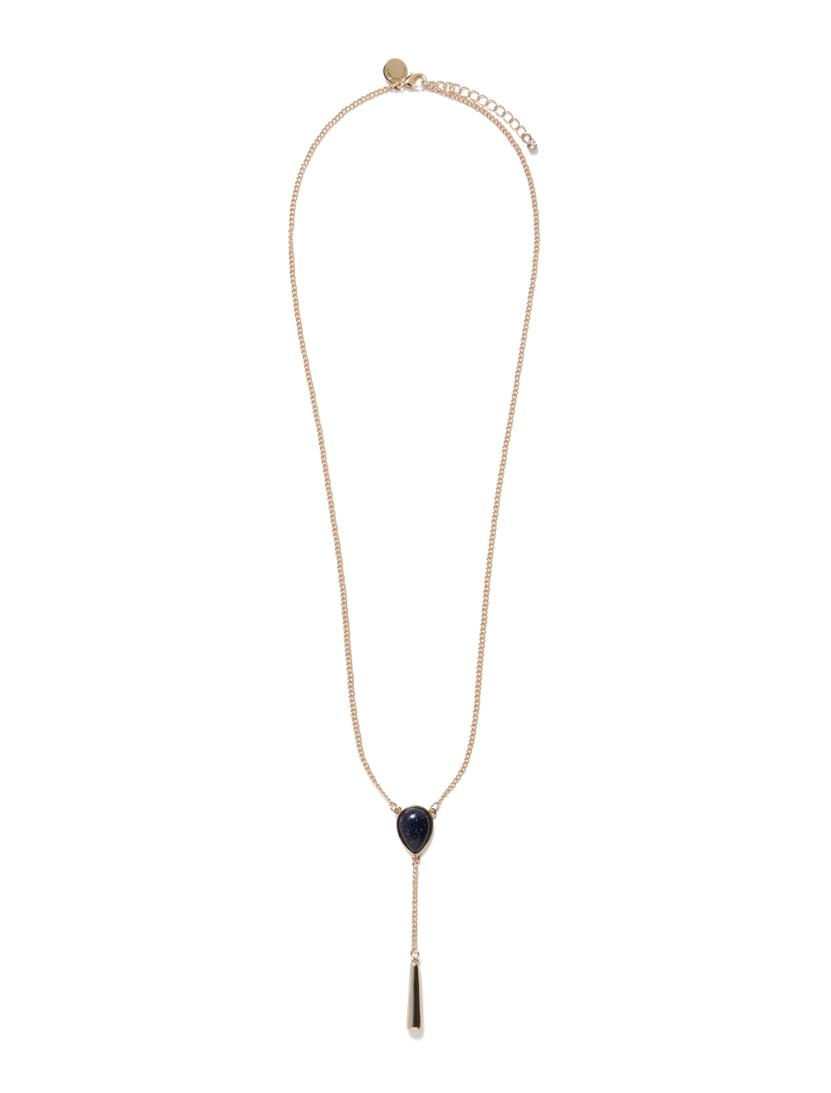 Abella Sparkle Stone Y Necklace Midnight_mannequin