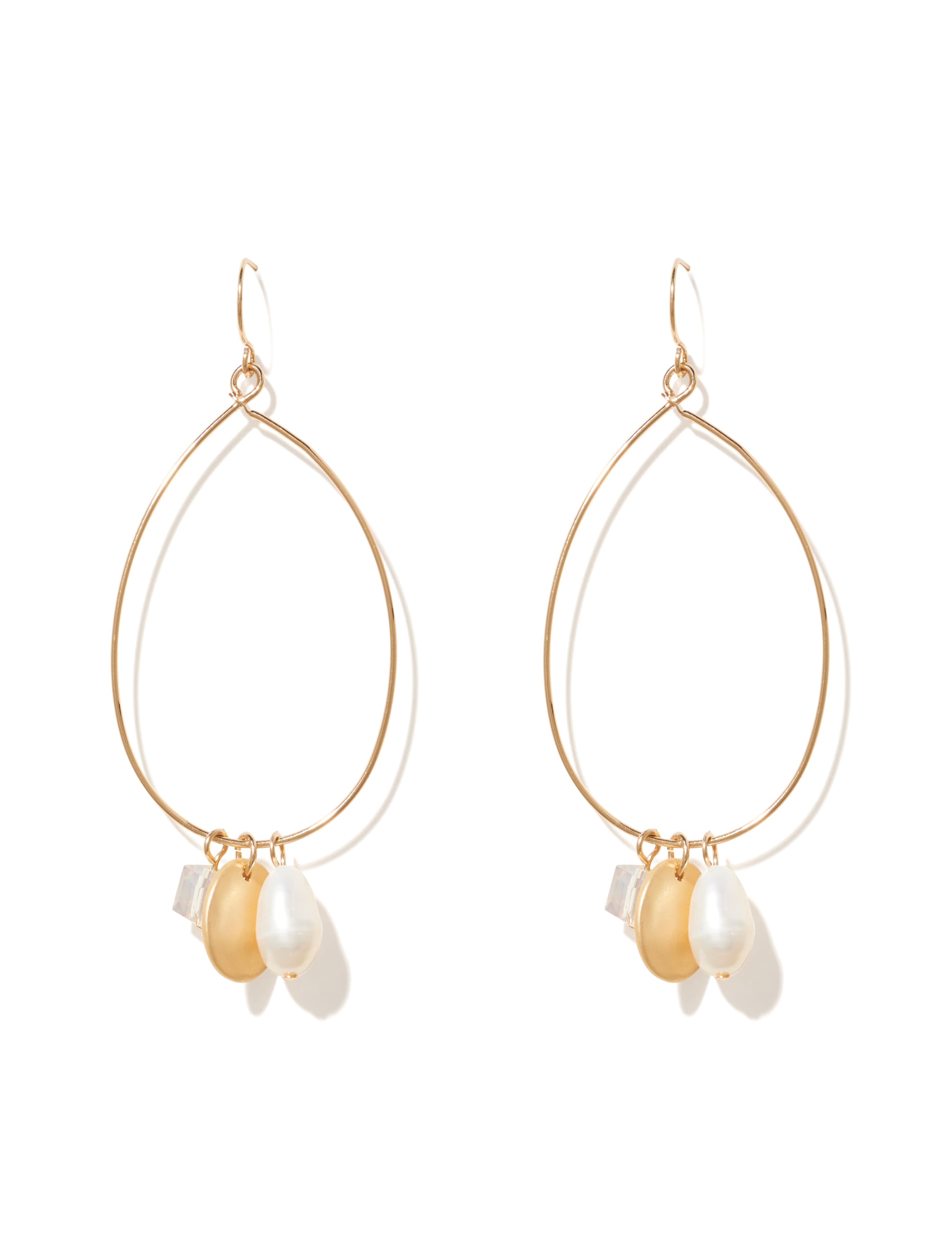 Abigail Disc & Bead Jingle Hoop Gold_mannequin