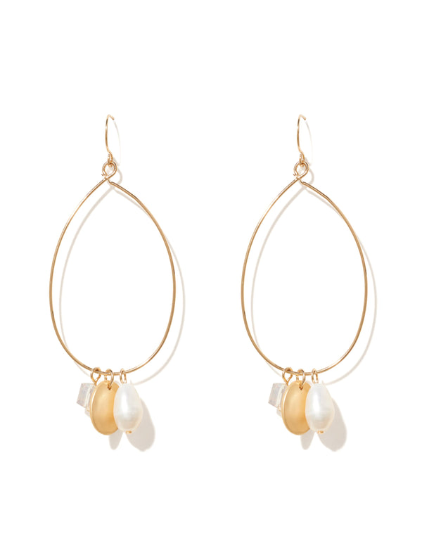 Abigail Disc & Bead Jingle Hoop Gold_mannequin