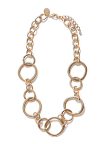 Simona Ring and Chain Necklace Worn Gold_mannequin
