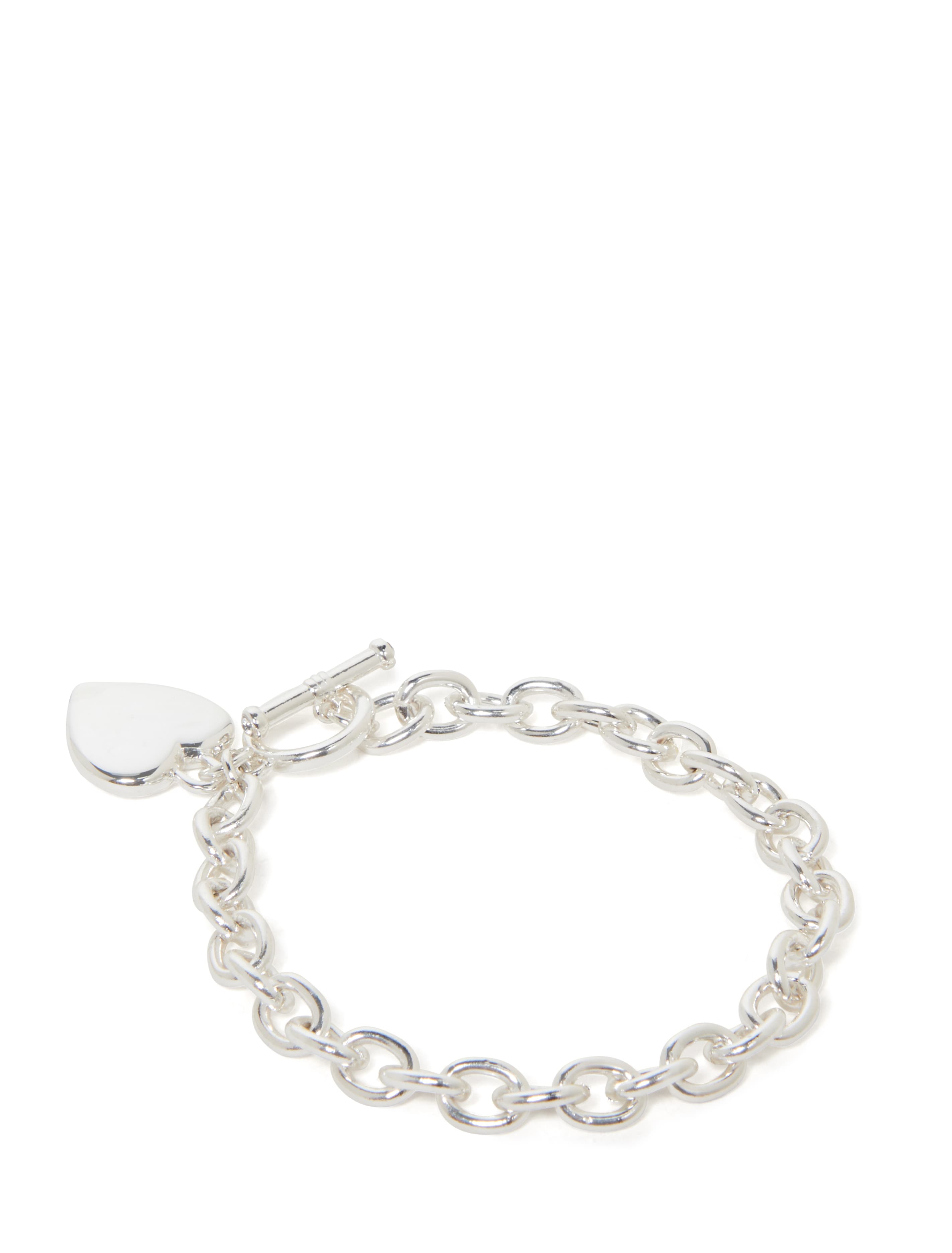 True Heart and Toggle Charm Bracelet Silver_mannequin