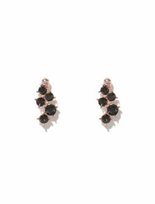Livia Diamante Cluster Stud Earrings Black Diamond_mannequin