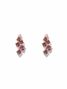 Livia Diamante Cluster Stud Earrings Lilac_mannequin