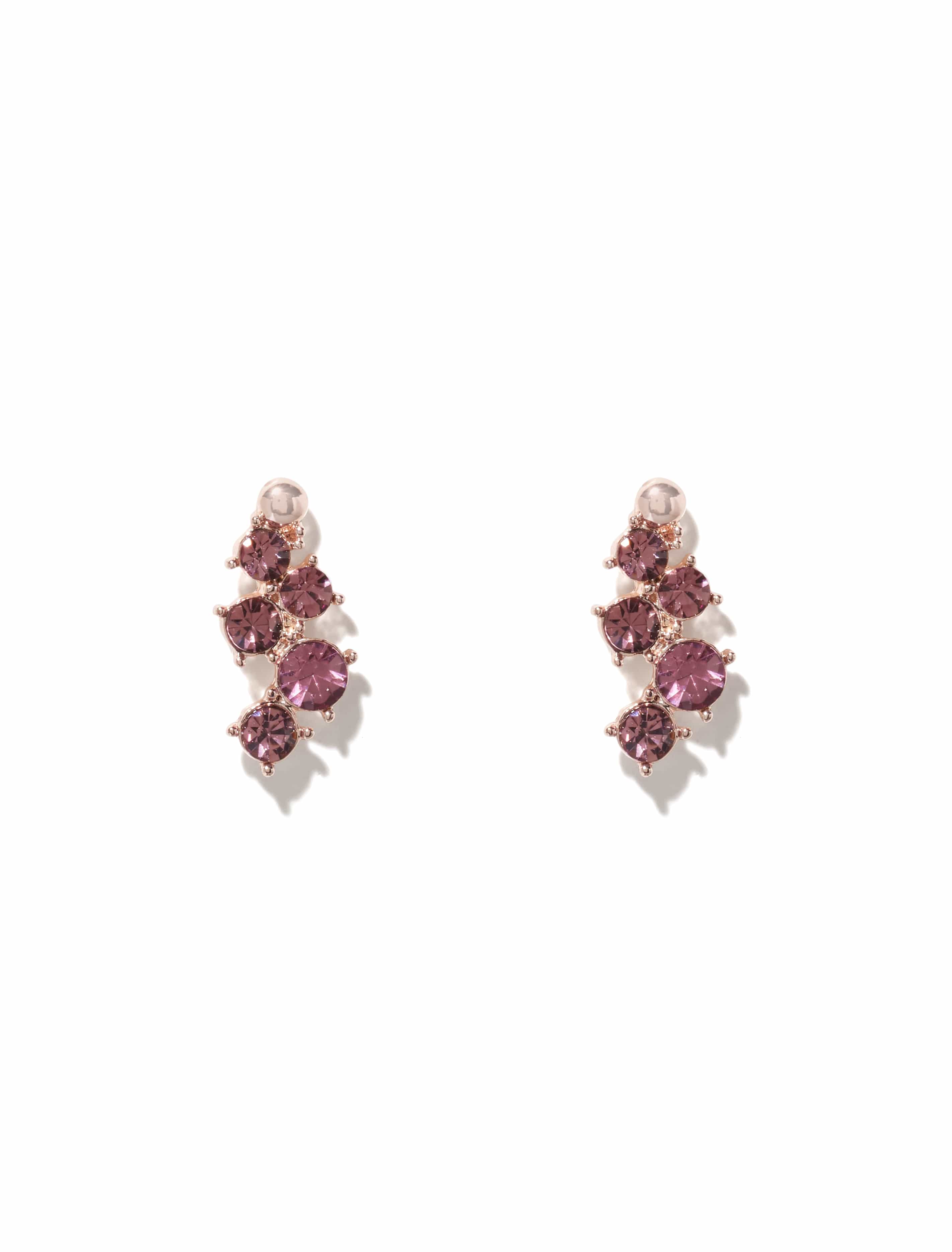 Livia Diamante Cluster Stud Earrings Lilac_mannequin