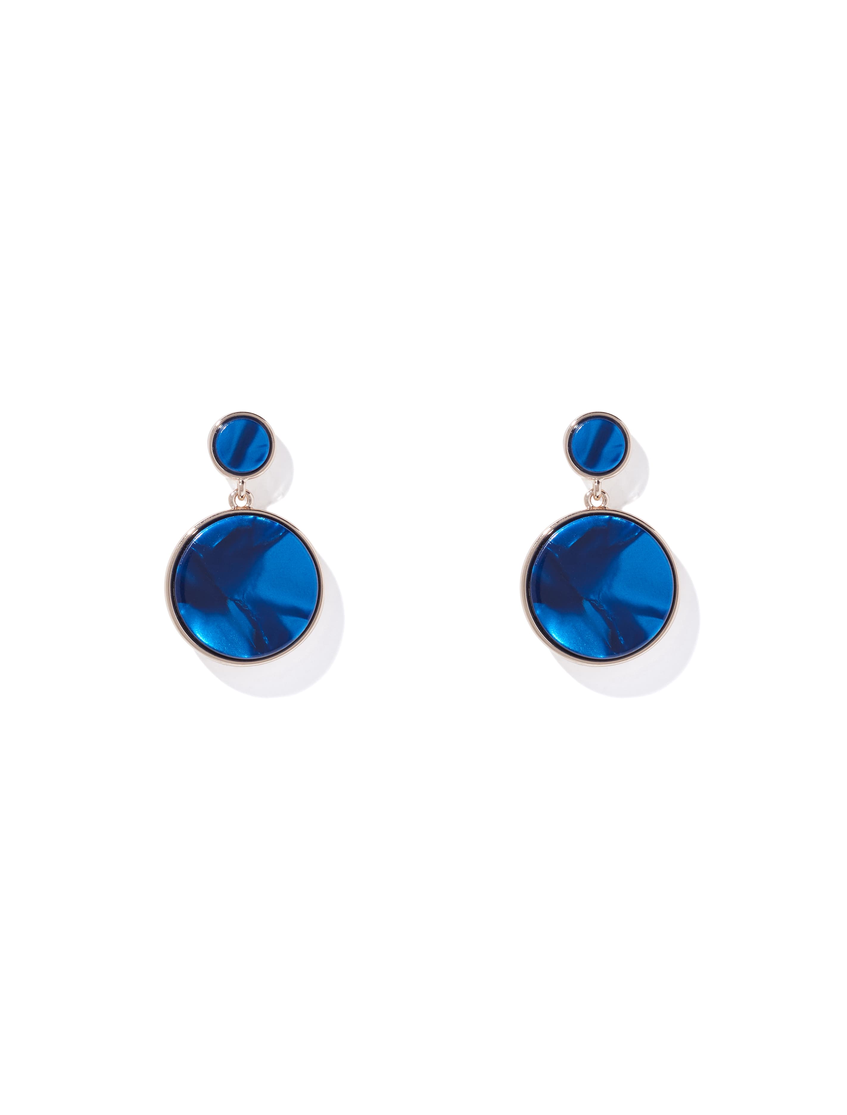 Piper Double Resin Disc Drop Earrings Blue_mannequin