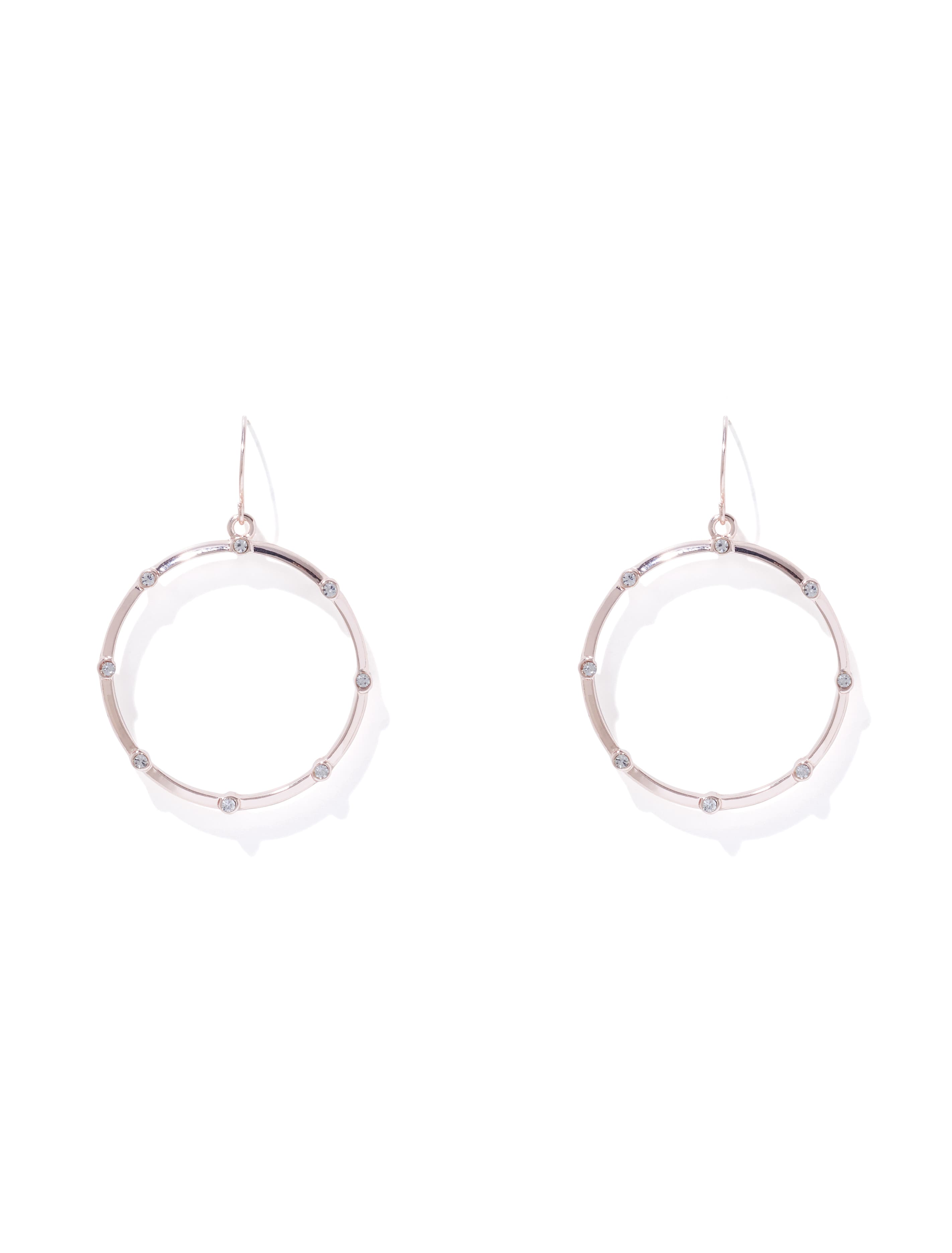 Rachelle Diamante Circle Drop Earrings Crystal_mannequin