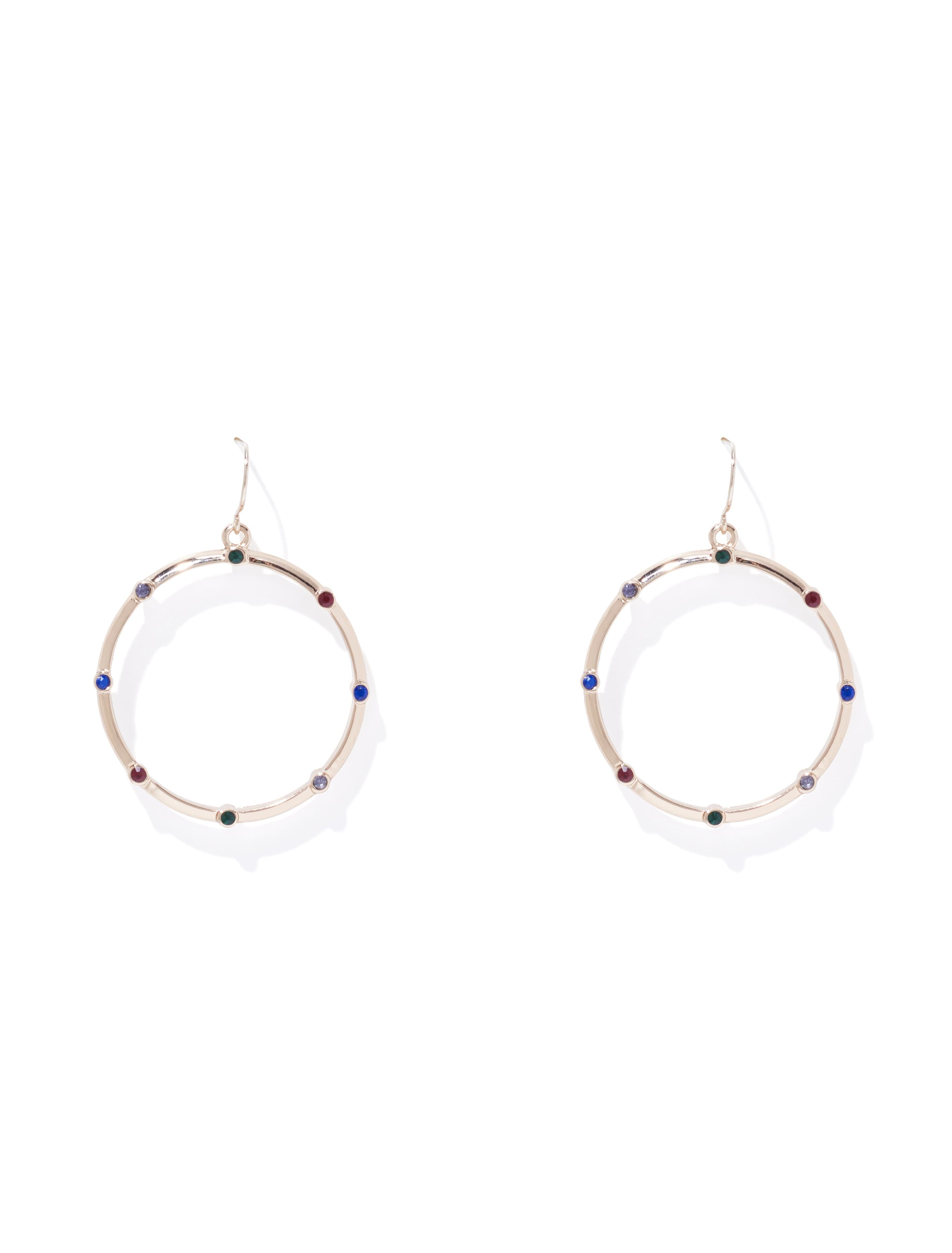 Rachelle Diamante Circle Drop Earrings Multi_mannequin