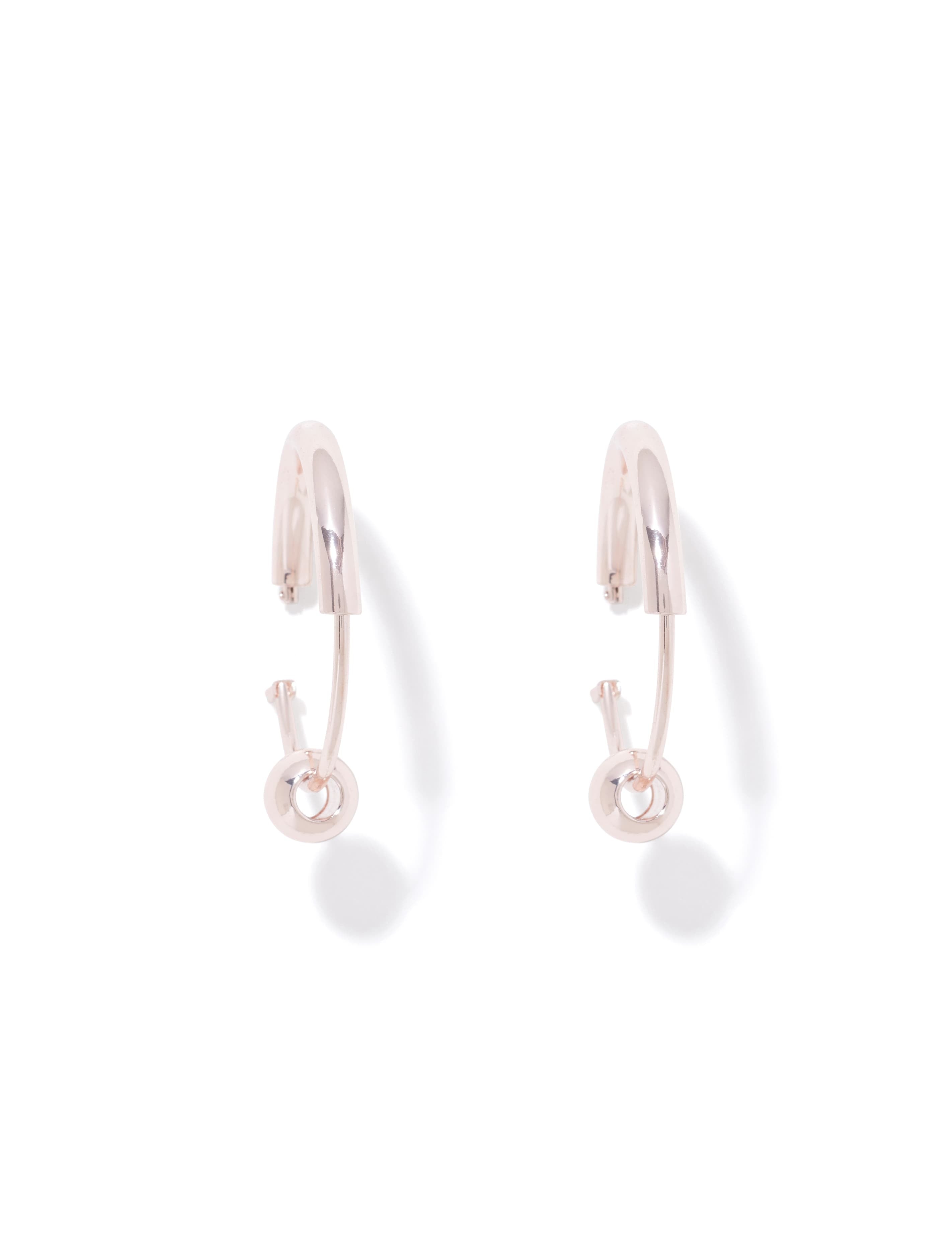 Cindy Ball Hoop Earrings Rose Gold_mannequin