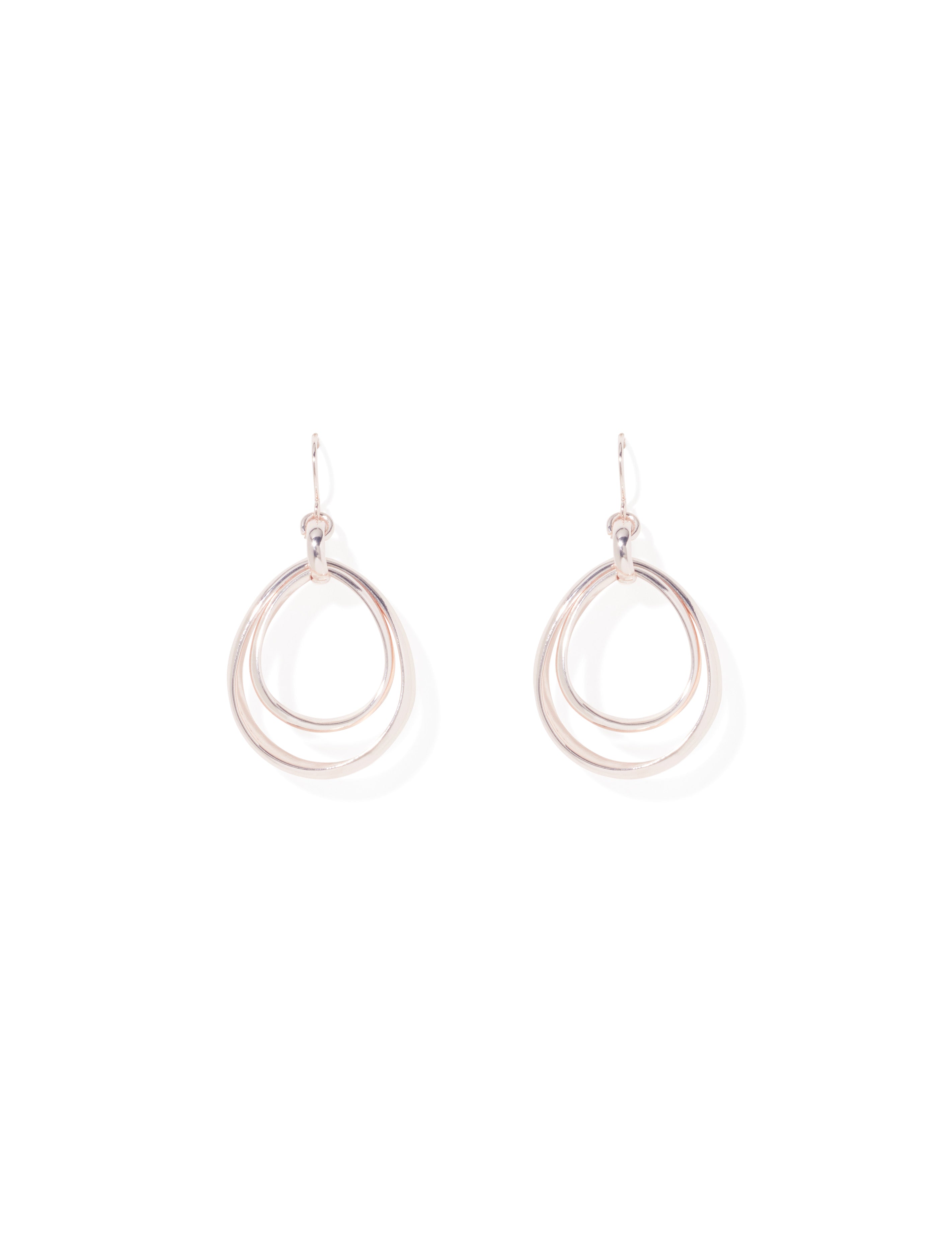 Bobbi Linked Small Drop Earrings Rose Gold_mannequin