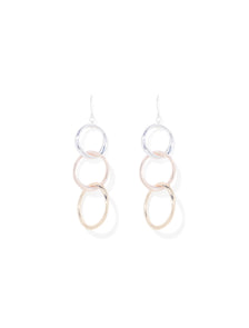 Bonita Three Circle Earrings Mixed Metal_mannequin
