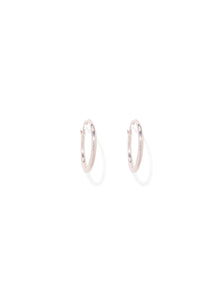 Milan Simple Smooth Hoop Earrings Rose Gold_mannequin