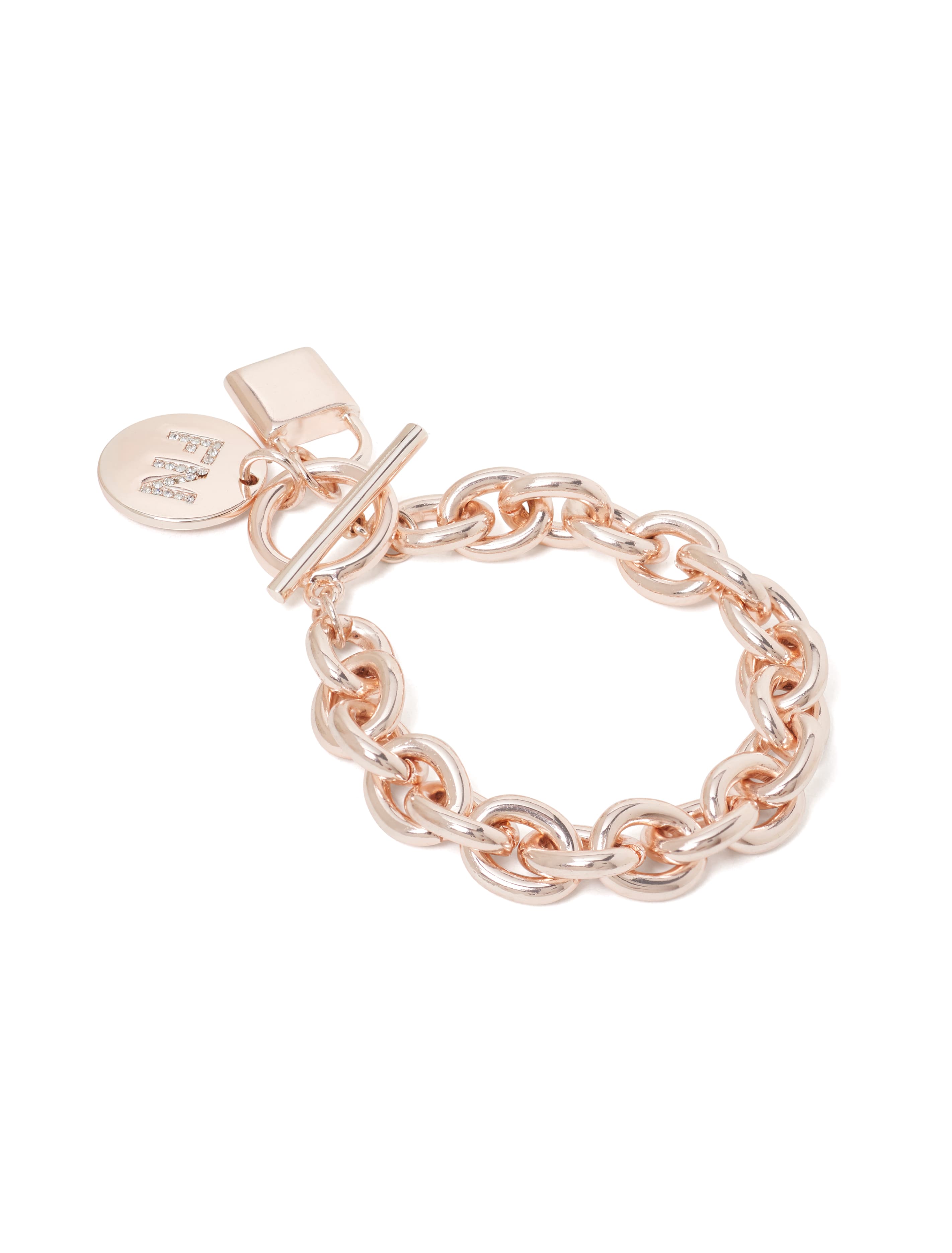 Bethany Lock and Logo Bracelet Rose Gold_mannequin