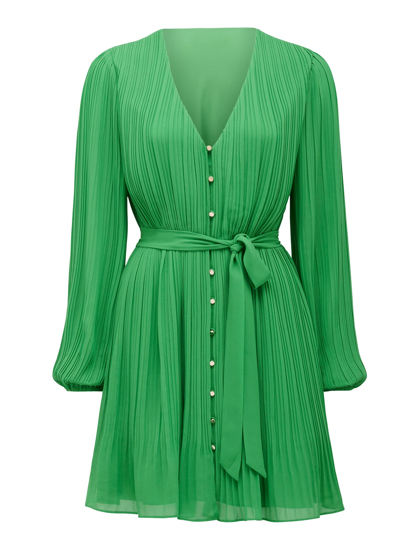 Dion Pleat Detail Mini Dress Energetic Jade_mannequin