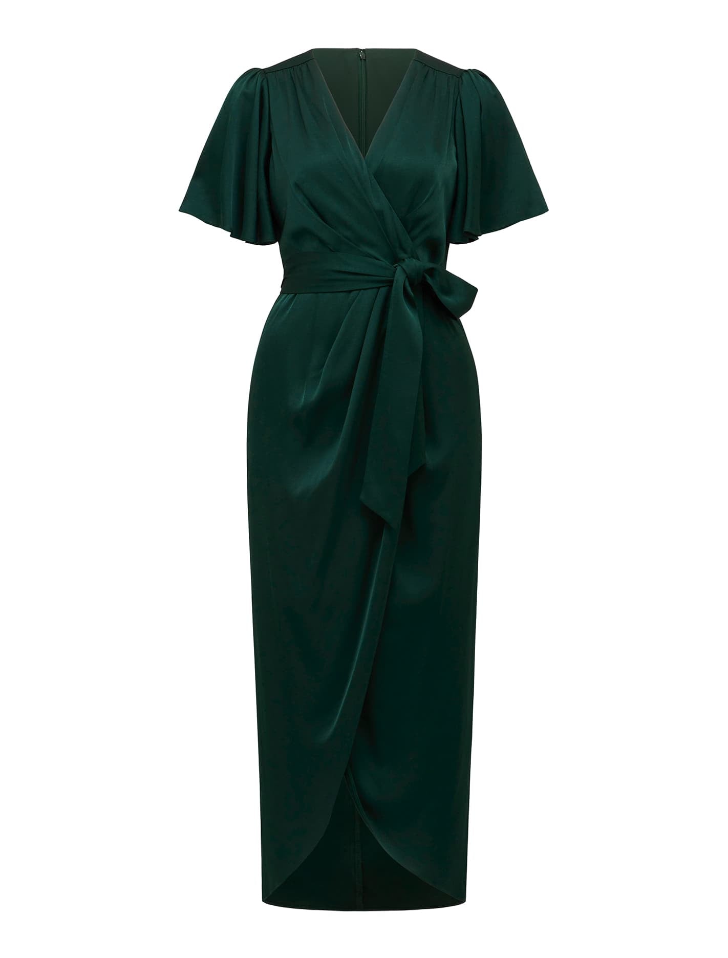Carolina Satin Midi Dress Emerald Green_mannequin