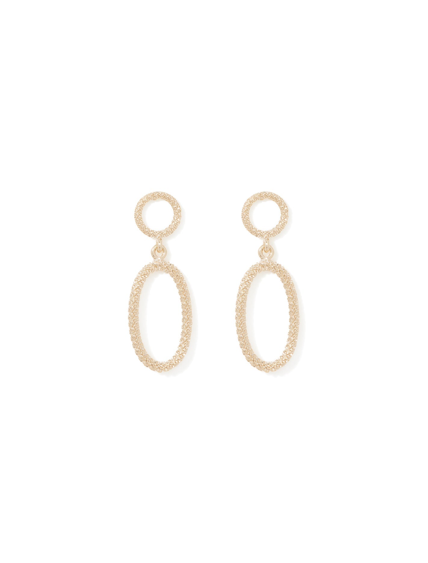 Felicity Fine Texture Drop Earring Gold_mannequin