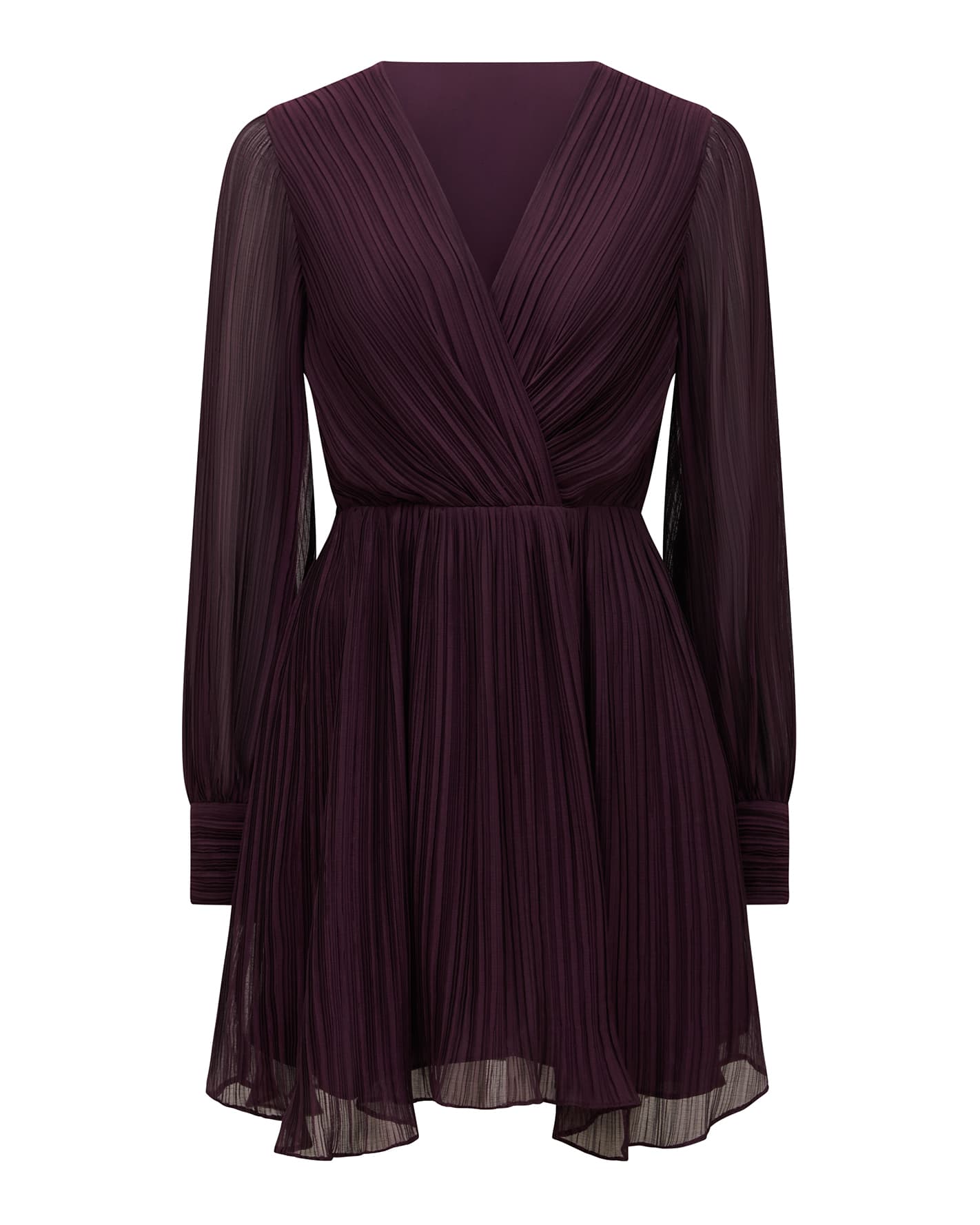 Genevieve Crinkle Mini Dress Eggplant_mannequin