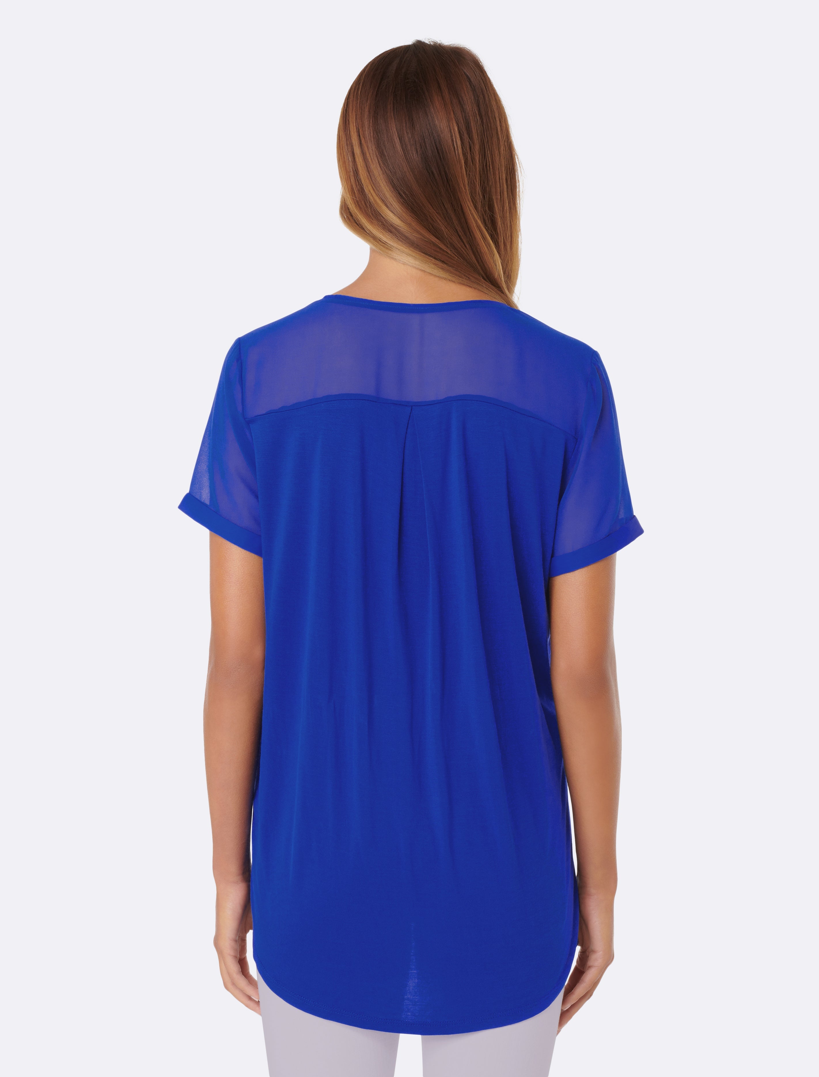 Poppy Zip Front Tee Deep Blue Lagoon