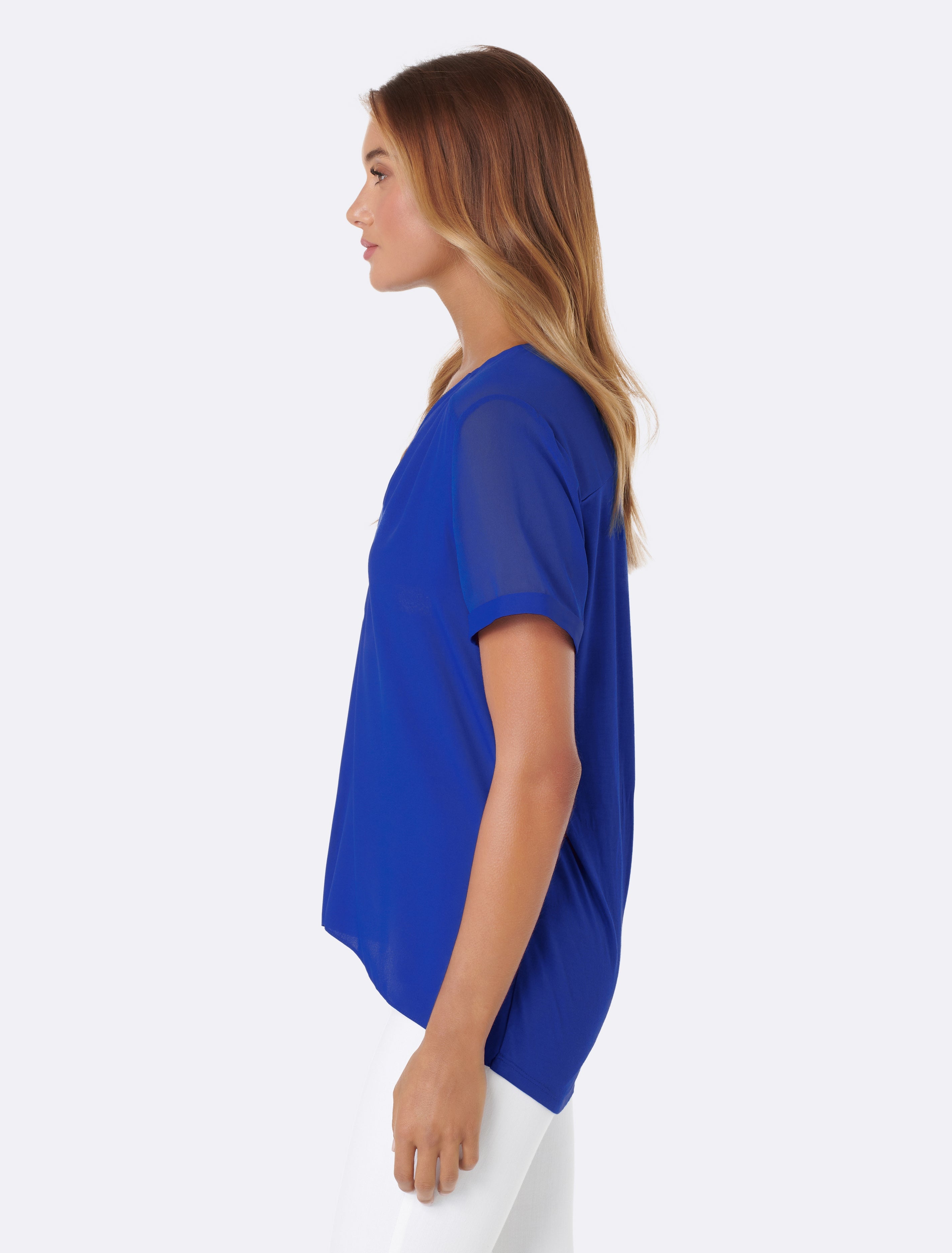 Poppy Zip Front Tee Deep Blue Lagoon