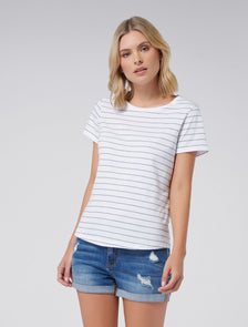 Blake Organic Tee Black & White Stripe