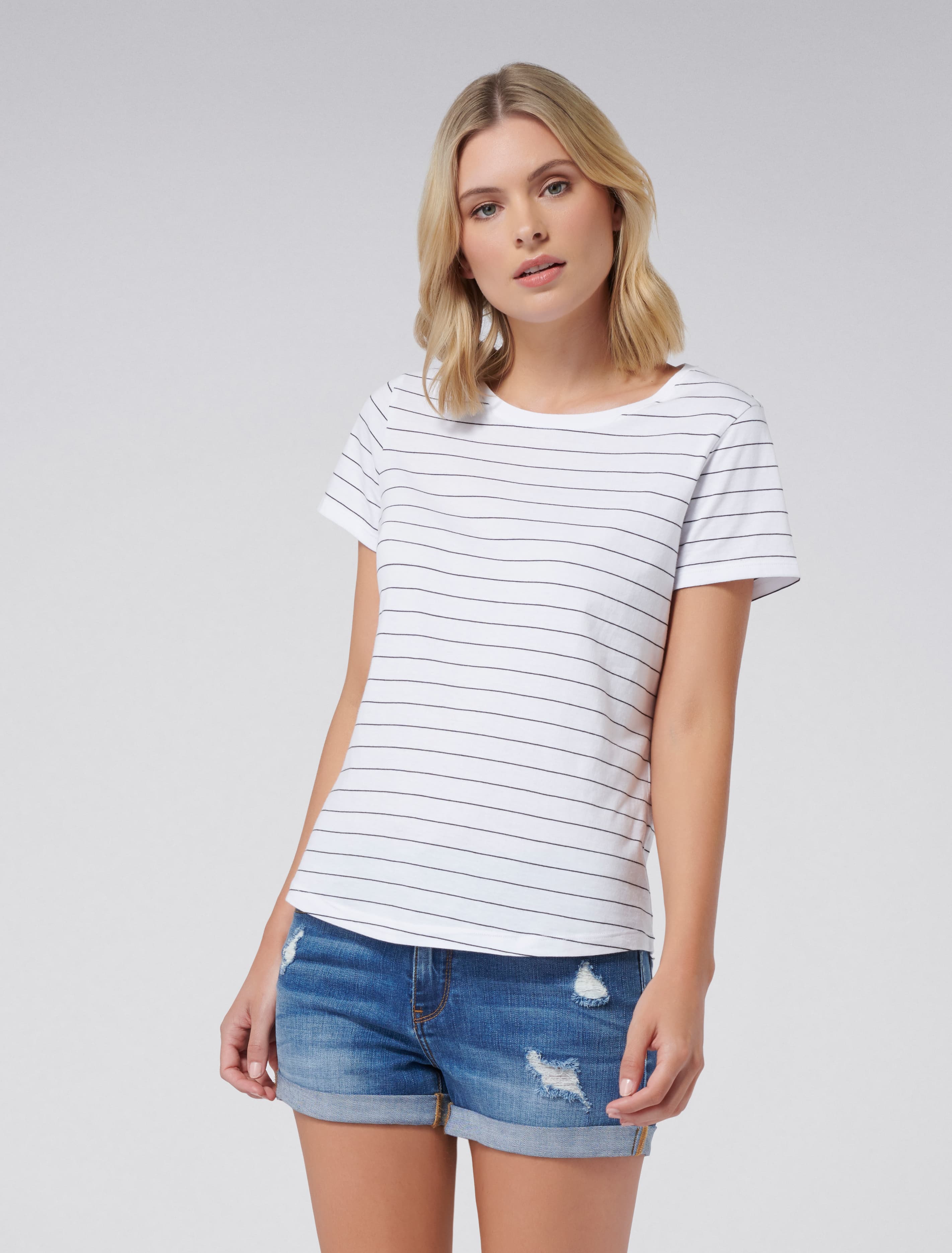 Blake Organic Tee Black & White Stripe