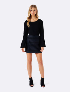 Cara textured mini skirt Midnight Navy Jacquard