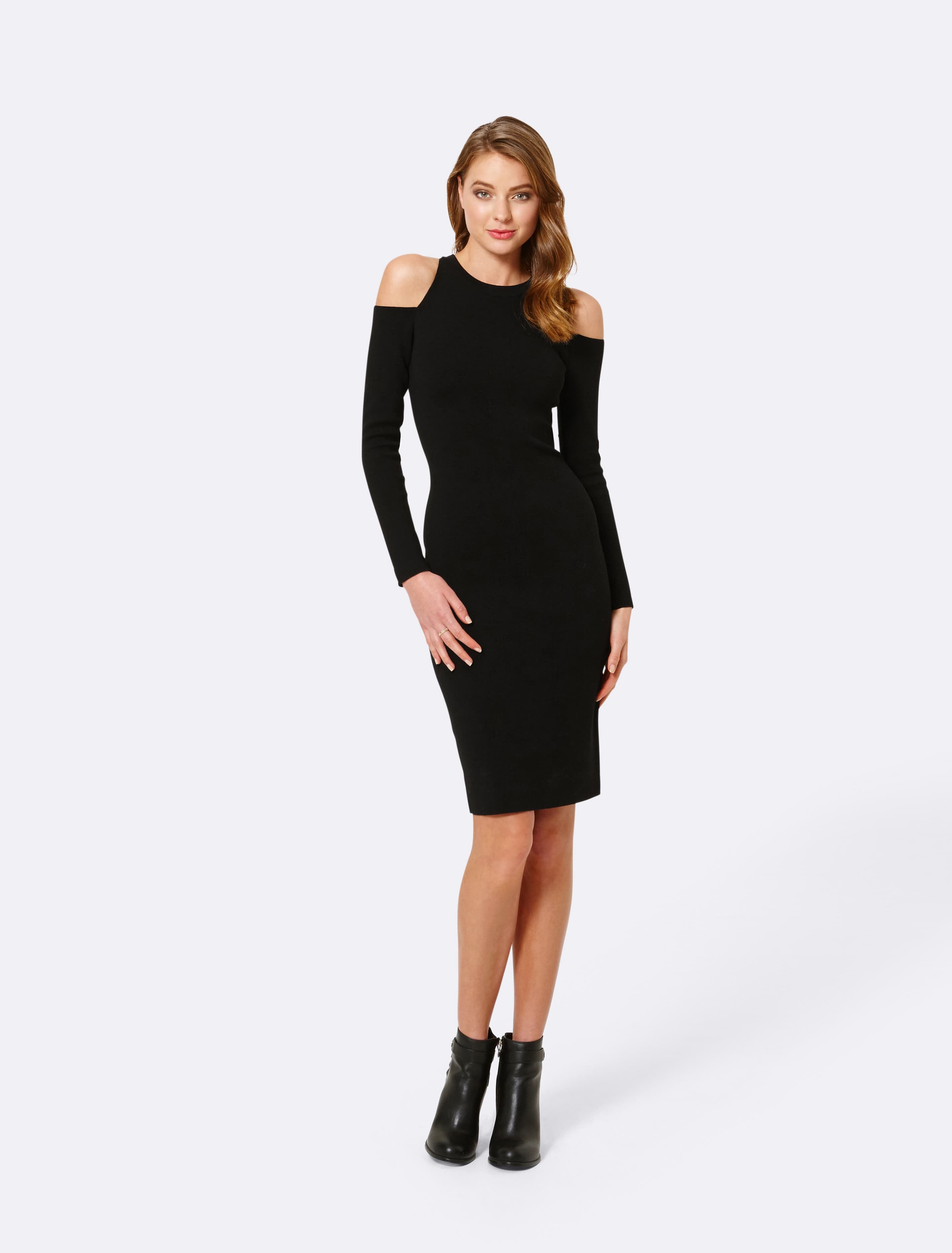 Gwen Cold Shoulder Dress Black
