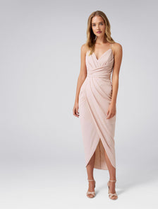 Charlotte Drape Maxi Dress Nude