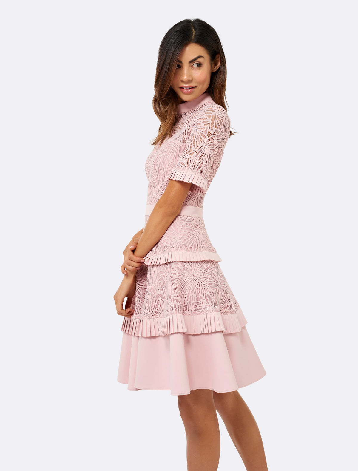 Raine Spliced Panel Prom Dress Blush